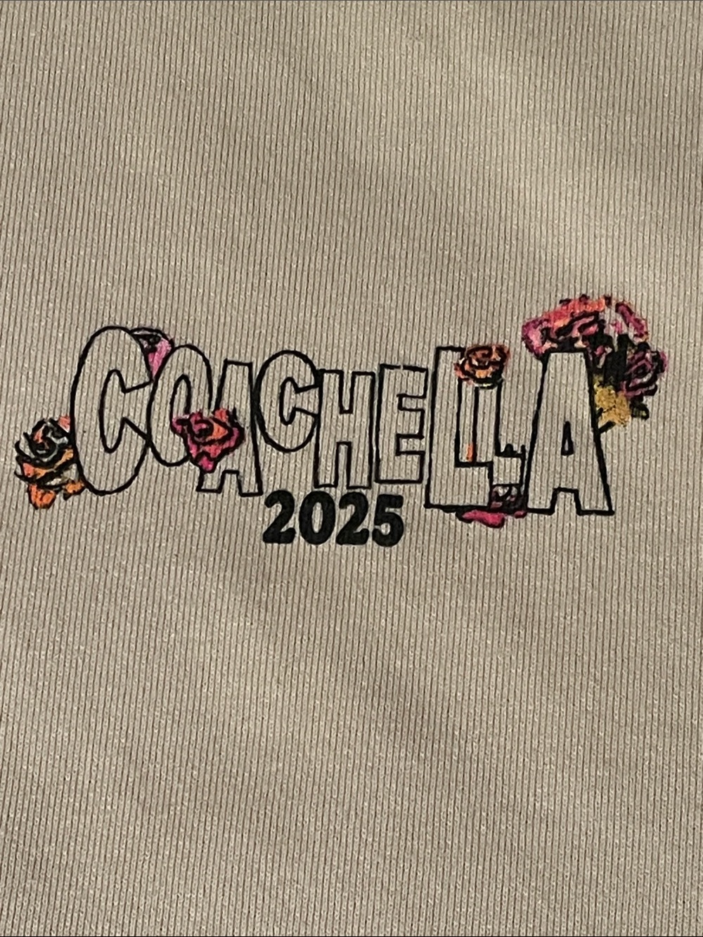 Coachella 2025 Official Festival Hoodie Large Cream Pullover Lineup Merch - Picture 3 of 5